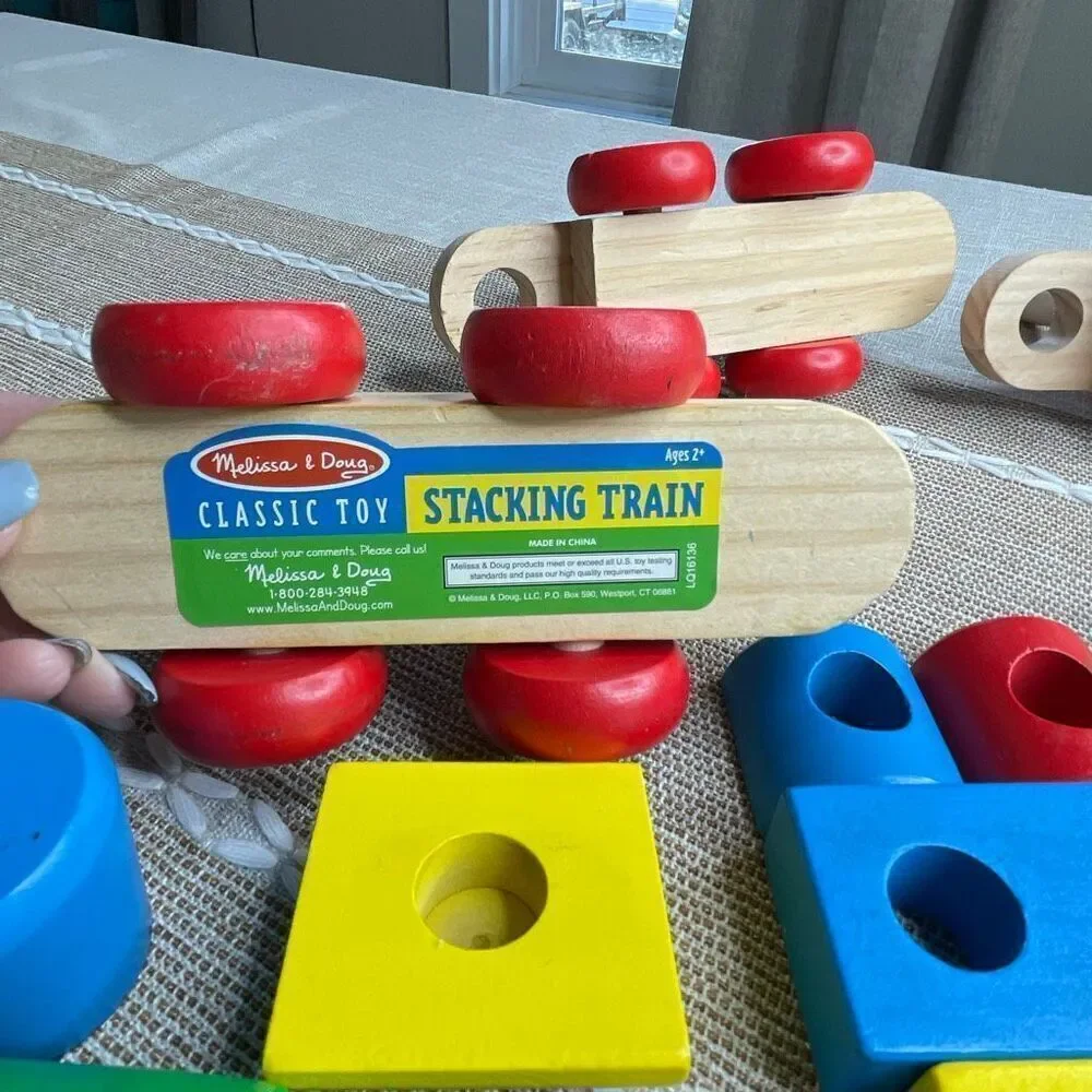 Melissa and Doug stacking train classic wood toy